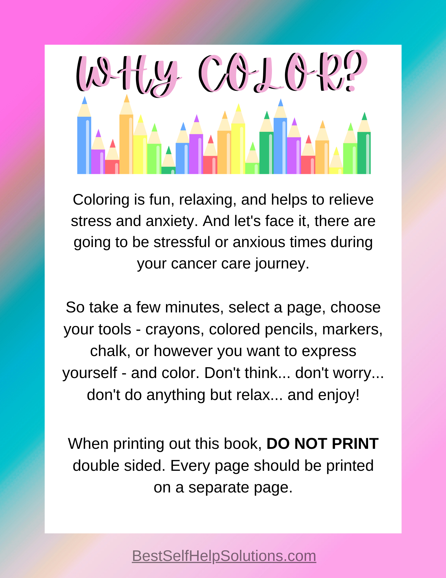 My Cancer Care Coloring Pages - Image 6