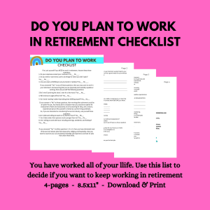 Do You Plan To Work After Retirement Checklist