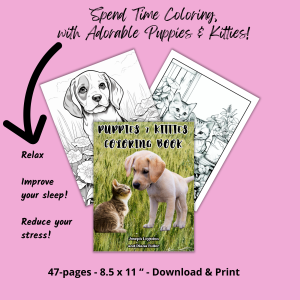 Puppies And Kitties Coloring Book